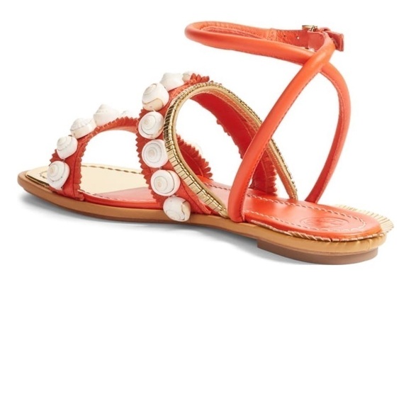 Tory Burch Sinclair ankle wrap seashell sandals.6 - Picture 3 of 8